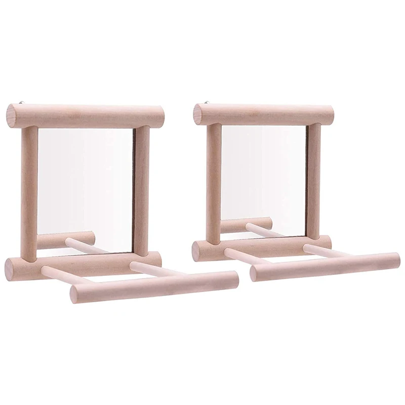 2 упаковки Финч попугаев с качающейся птицей зеркало жердочка для птицы стоячий