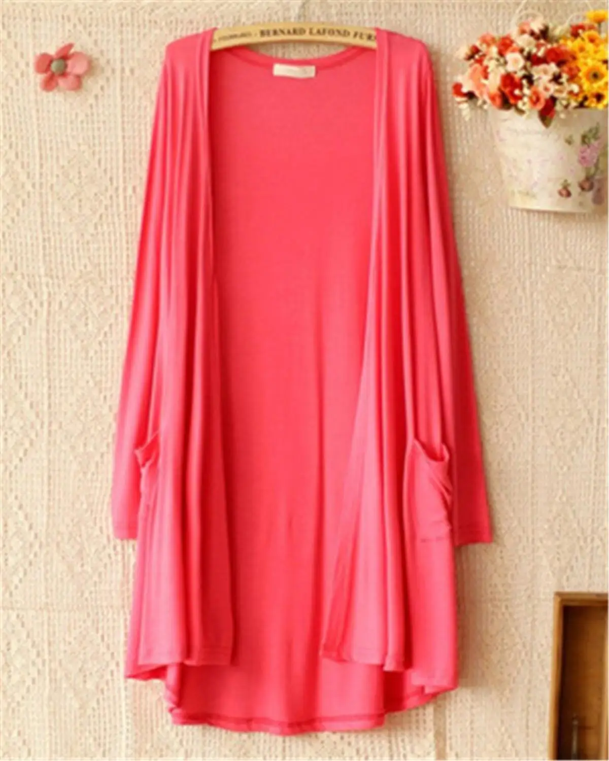 

Women Candy Color Cotton Modal Casual Thin Long Sleeve Sweet Cardigan Female Plus Size Open Stitch Summer Spring Autumn Coats