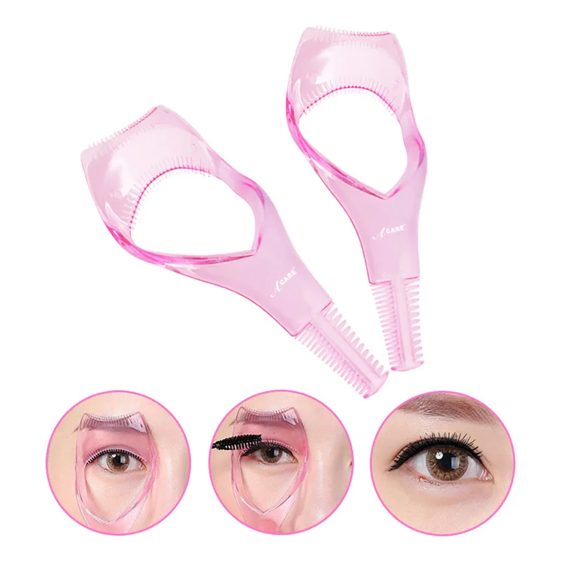 2pcs Pink Eyelids Mascara Brush Effects Auxiliary painting Makeup Tools For Eye Three-dimensional Eyelash Card Eyelashes tool