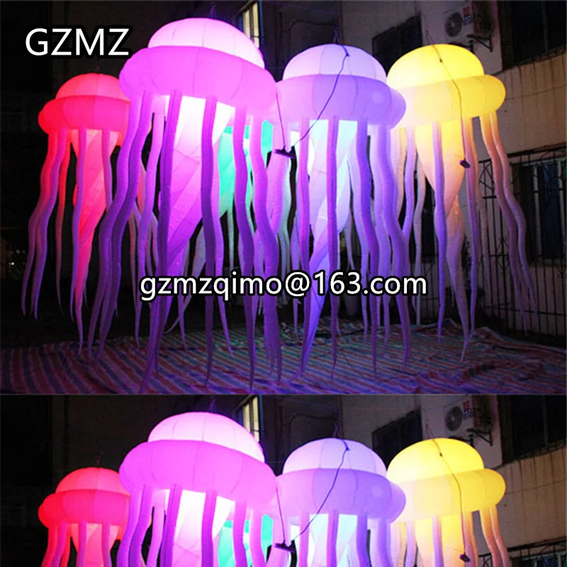 

Подвесная замечательная надувная Медуза, всплывающая скалеп-реликвер со светодиодными лампами, меняющими цвет, для украшения мероприятий