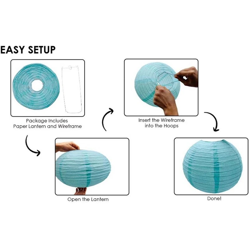 Набор бумажных фонарей Королевского синего цвета многоразовые подвесные