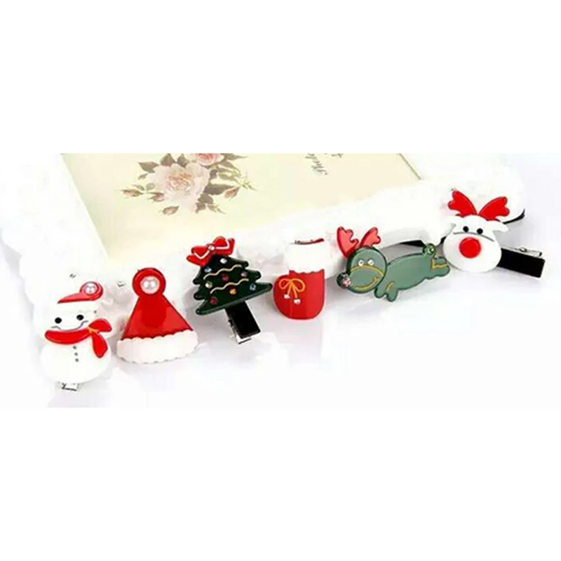 Милые рождественские заколки для волос девочек Рождественская