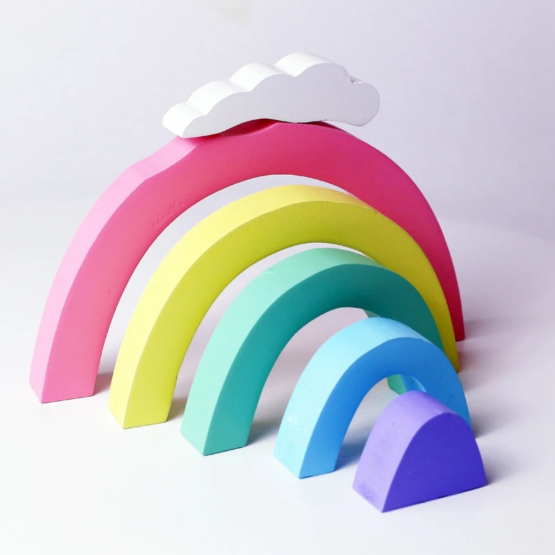 Набор Ins скандинавские радужные Подвески деревянное кольцо с радугой внутри