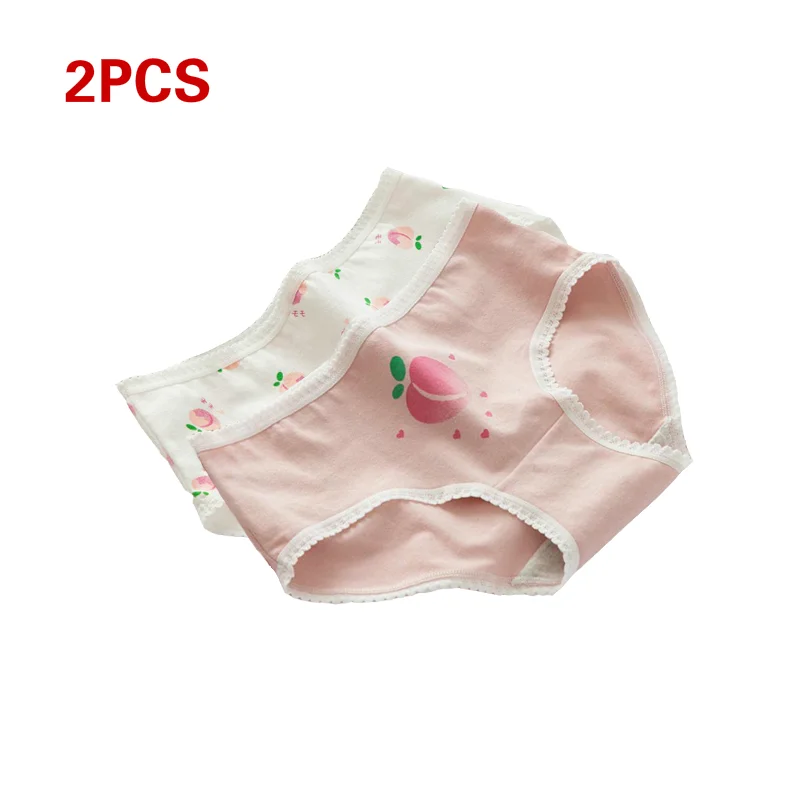 

2pcs/1pc New Fashion Bowknot Cute Cat Claw Japanese Style Girl Cotton Mid-waist Student Briefs Cotton Crotch Panties