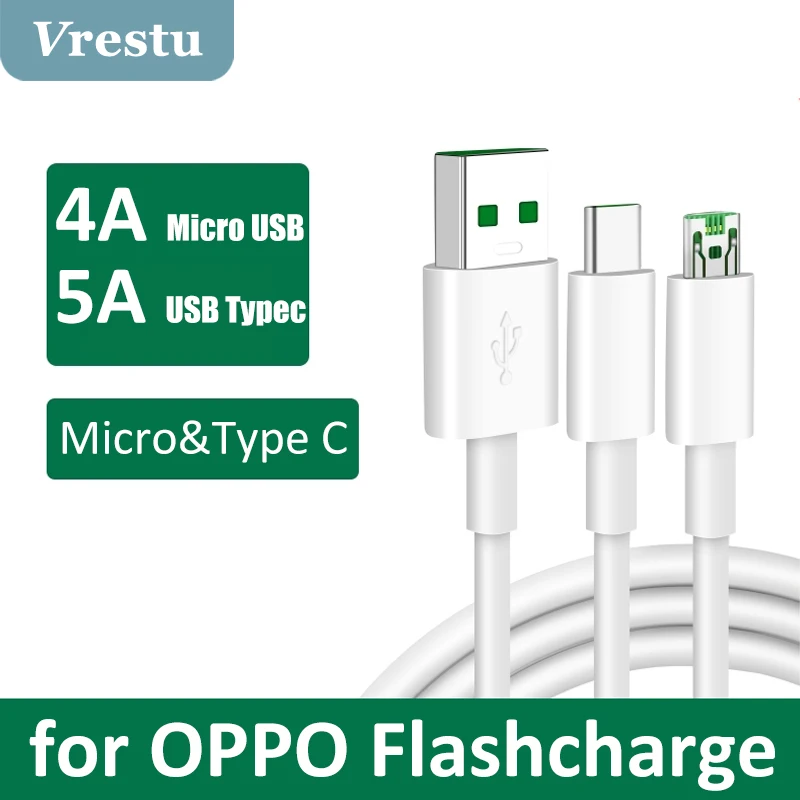 

Micro USB Type C Cable 4A 5A Flash Charging Kabel for OPPO VOOC Super Charger Date Wire for Oppo R7 R11 R15 Find X F3 F11 Pro K5