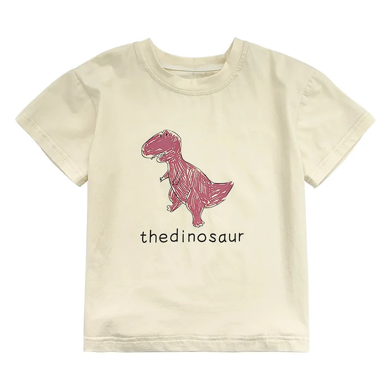 

Boys' summer short sleeve dinosaur print T-shirt cute Korean new children's fashion cool shirt 10-170