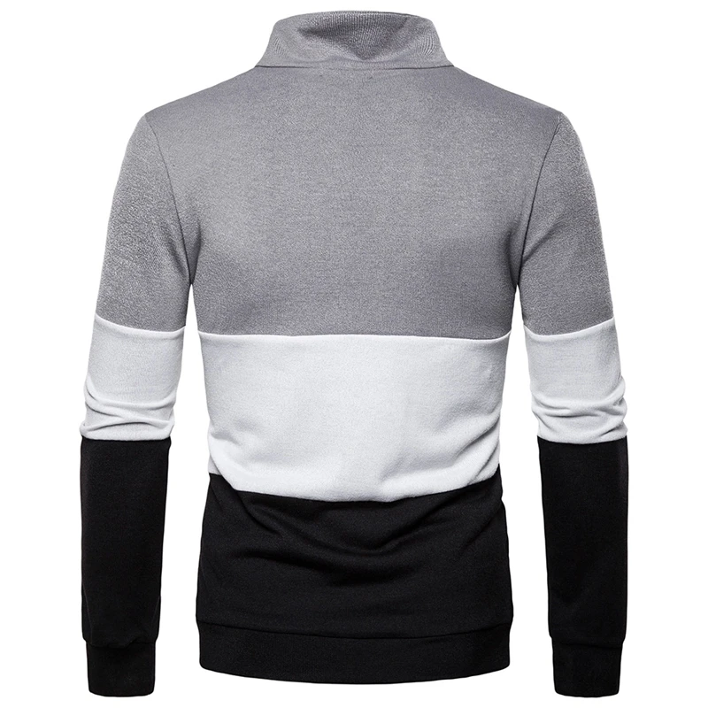 Мужской вязаный свитер CYSINCOS повседневный однотонный пуловер с высоким