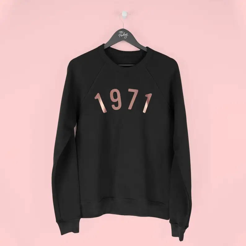

50th Birthday Sweatshirt for Women, 1971 Gift for Women, Jumper for Her Fashion Women Mom Long Sleeve Tops Casual Drop Shipping