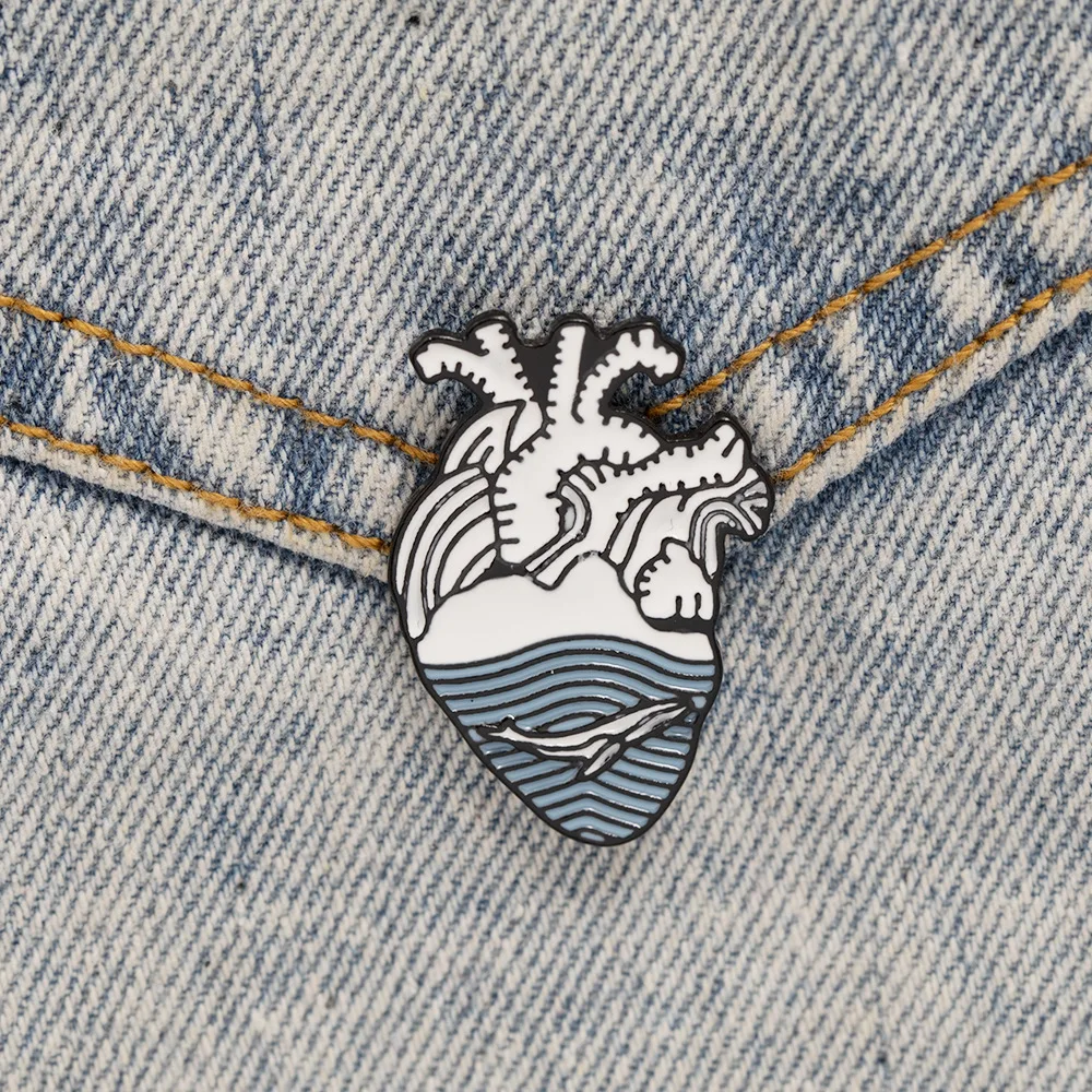 Anatomical Heart Enamel Pins Medical Anatomy Brooch Pin for Doctor and Nurse Lapel Badge Jewelry Brooches Gift | Украшения и