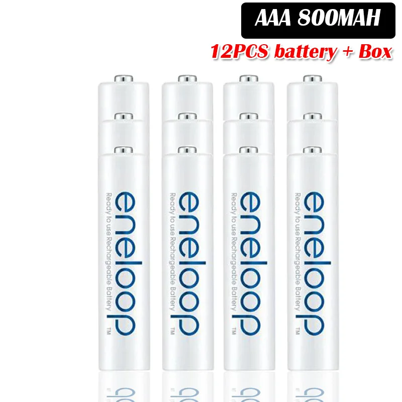 12pcs Panasonic 1,2 V 800mAh AAA аккумуляторная батарея для дистанционного управления игрушки Ni-MH Предварительно заряженный цикл батареи 2100 раз - Цвет: 12pcs