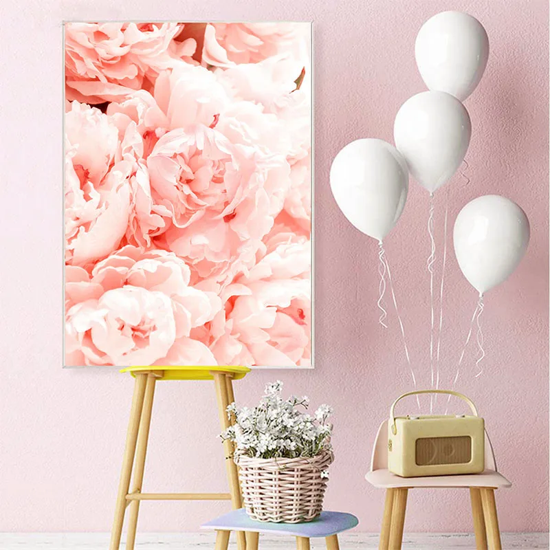 Настенный постер в скандинавском стиле с изображением пионов настенные картины