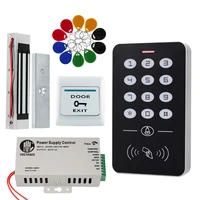 rfid access control system kit frame glass door setelectric 180kg magnetic lock10 keytabpower supplyexit button a1