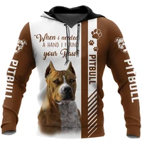 fashion animal love pitbull dog hoodie 3d printed long sleeve sweatshirt autumn unisex zipper hoodie casual man jacket f 0302