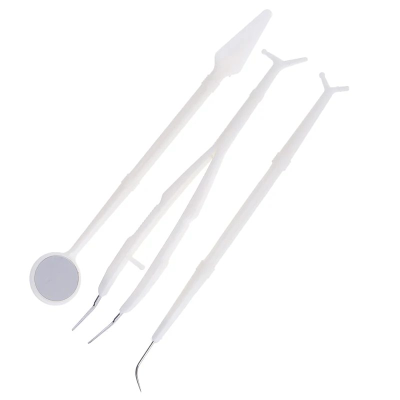 

3pcs Stainless Steel Dental Instruments Kit Dental Examination Tooth Mouth Mirror Probe Scaler Set Teeth Clean Hygiene