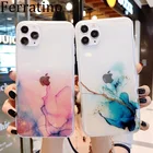 Чехол-накладка для iPhone 12, 11 Pro Max, 12 Mini, XR, X, XS Max, 7, 8 Plus, прозрачный, с мраморным рисунком