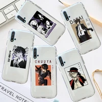 bungo stray dogs japan anime phone case transparent for huawei honor p mate 40 20 30 10 50 i 9 x mate pro lite 8a