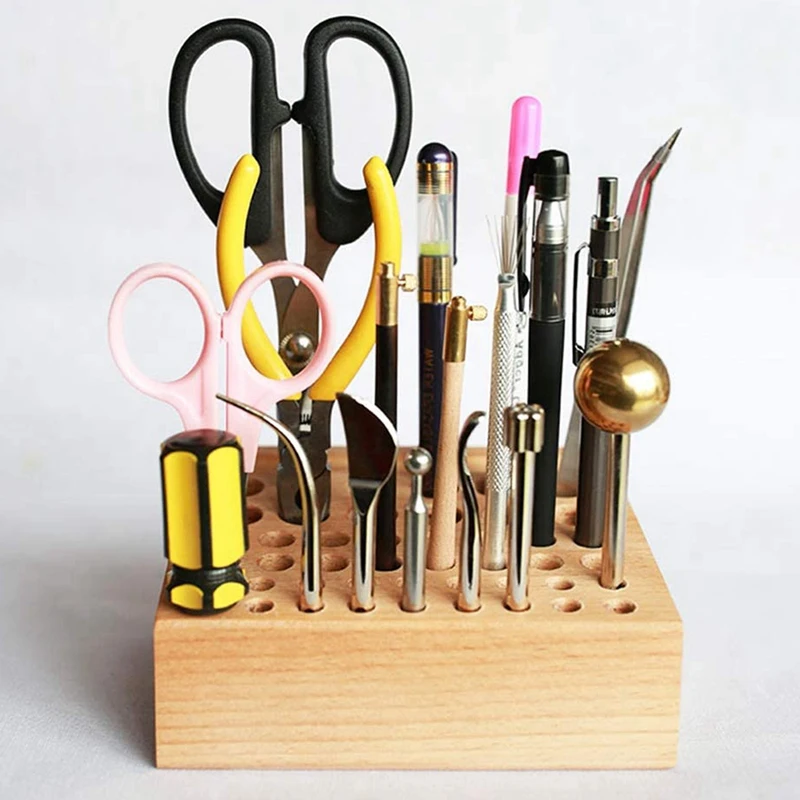 

Подставка для кожи, деревянный держатель с 46 отверстиями для кожи