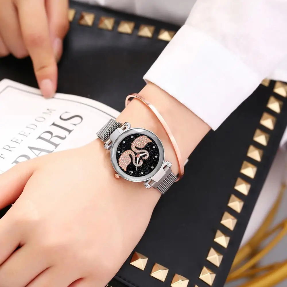 

Women Watches Magnetic Starry Sky Female Clock Quartz Wristwatch Fashion Ladies Wrist Watch reloj mujer relogio feminino @5