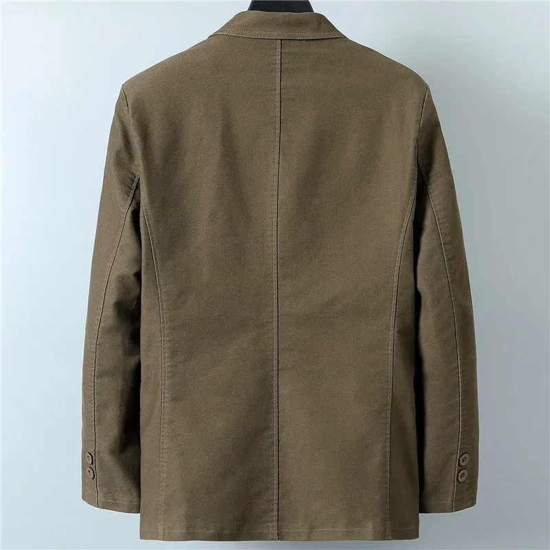 

2021 Autumn Men's New Casual Cotton Suit Youth Slim Stitching Double Buckle blazer