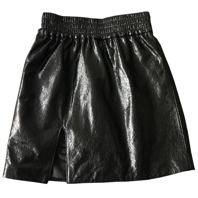 

Women High Street Genuine Leather Shorts Skirt Sexy Elastic High Waist Split Wrap Mini Skirts Female Fashion Autumn A-line Skirt