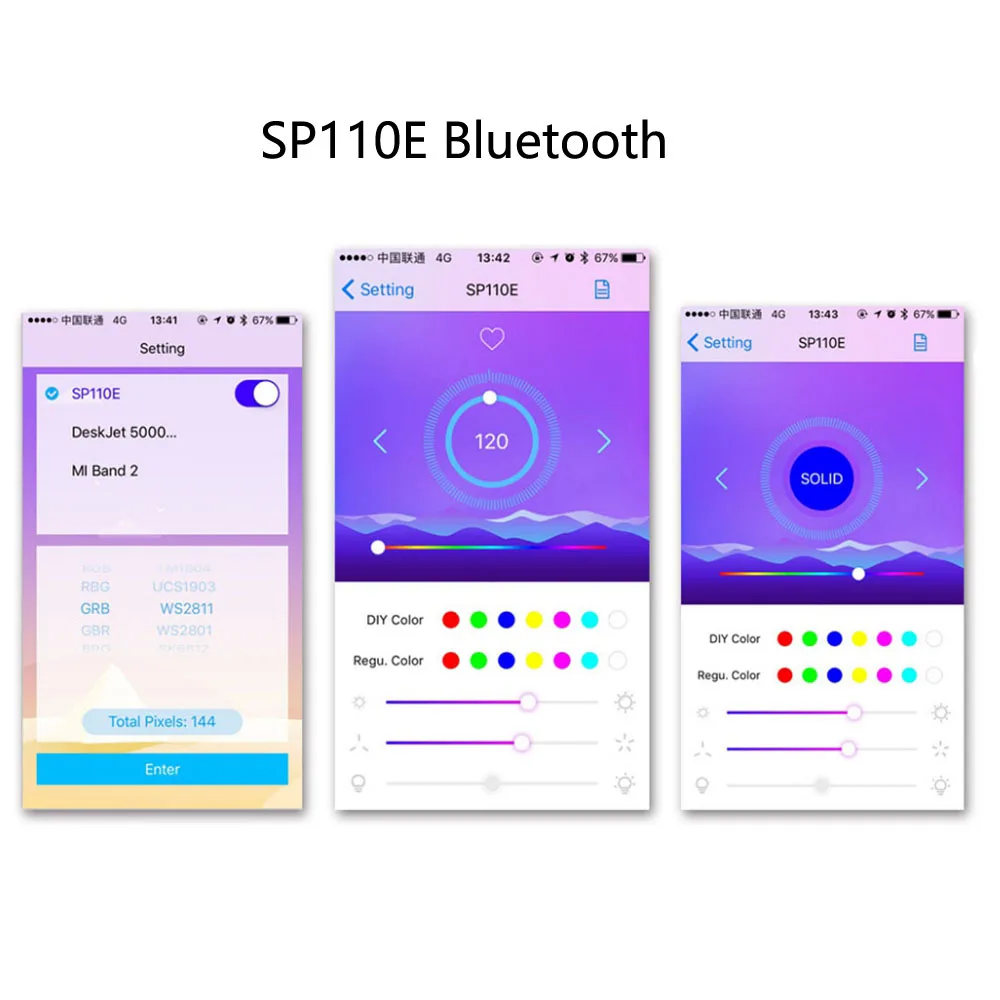 Светодиодная ленсветильник WS2812B WS2812 с Bluetooth контроллером SP110E 5 В постоянного тока