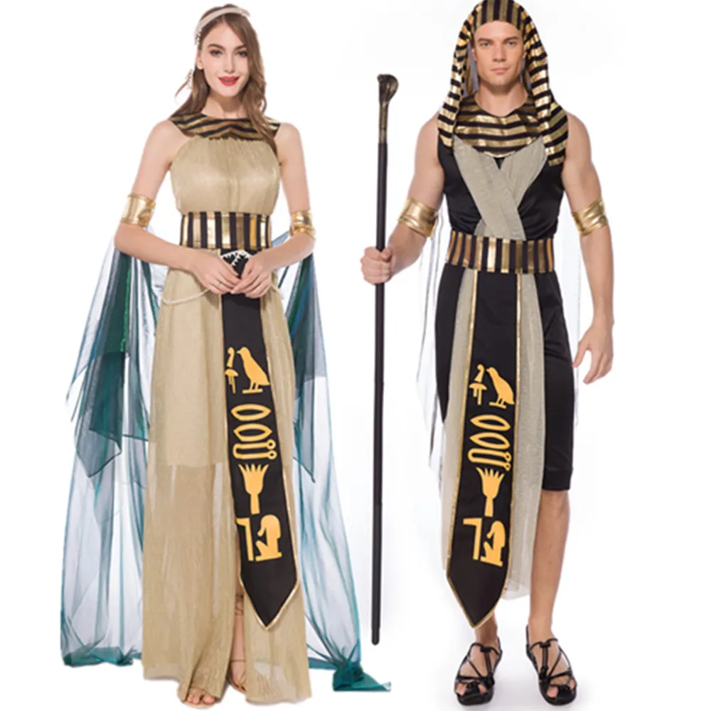 

Halloween Costumes Ancient Egypt Egyptian Pharaoh King Empress Cleopatra Queen Costume Cosplay Clothing for Men Women