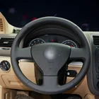 Прошитая вручную черная кожаная оплетка на руль для Volkswagen VW Jetta 5 2006 2007 2008 2009 2010 Old J e t a