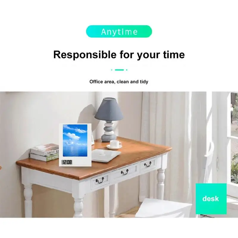 

Nordic Style Digital Alarm Clock 6-Inch Photo Frame Creative Digital Clock For Office Home Decoration Accessories Despertador