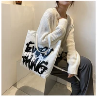 large capacity handbag new fashion female big bag girly single shoulder bag letter graffiti style tote bag women shopper bag