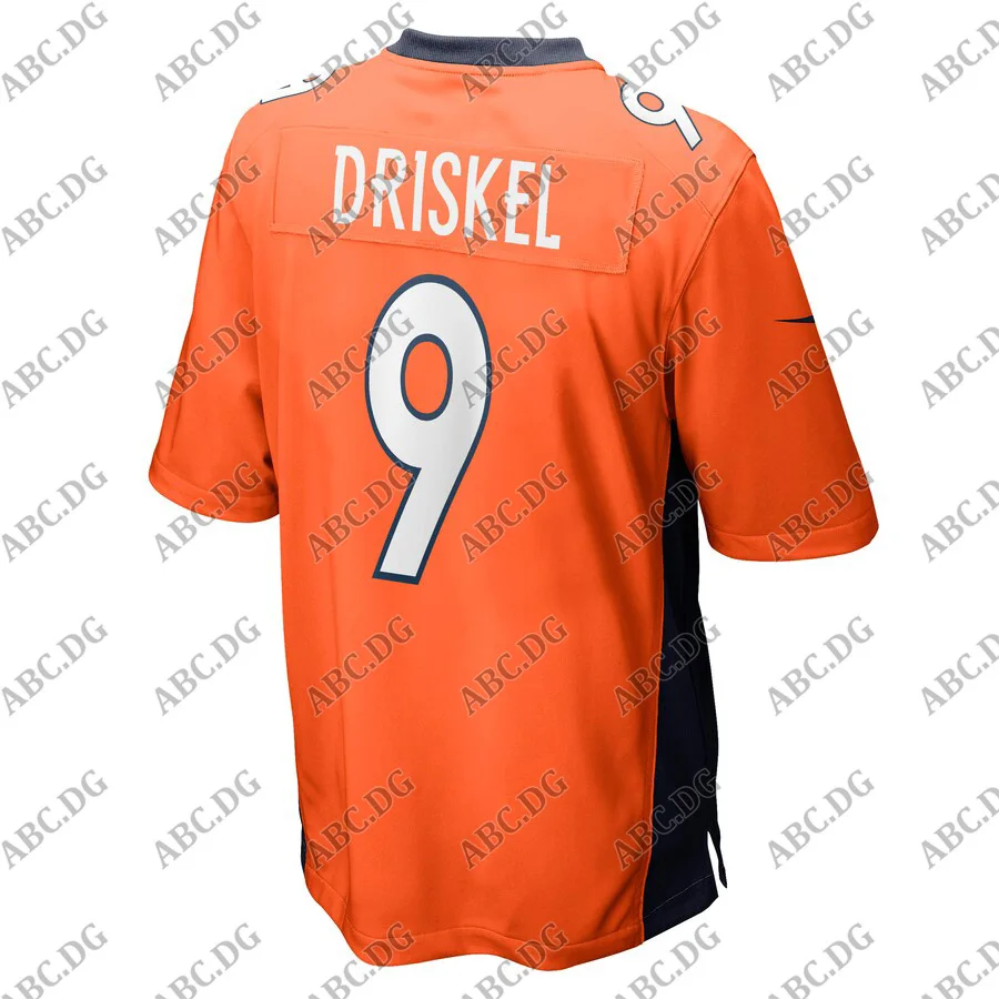 

Customized Stitch American Football Jersey Men Women Kid Youth Denver Jeff Driskel Orange Game Jersey