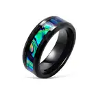 2022 Модные 8 мм черные вольфрамовые обручальные кольца для мужчин, красочное кольцо из нержавеющей стали с инкрустацией в виде морской ракушки, мужские обручальные кольца, ювелирные изделия