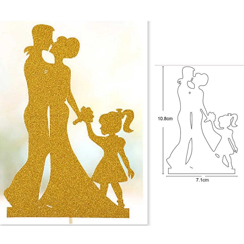 Metal Cutting Dies die cut Wedding Family of Three Decorations Scrapbook dies Paper Craft Knife Mould Blade Punch Stencils | Дом и сад