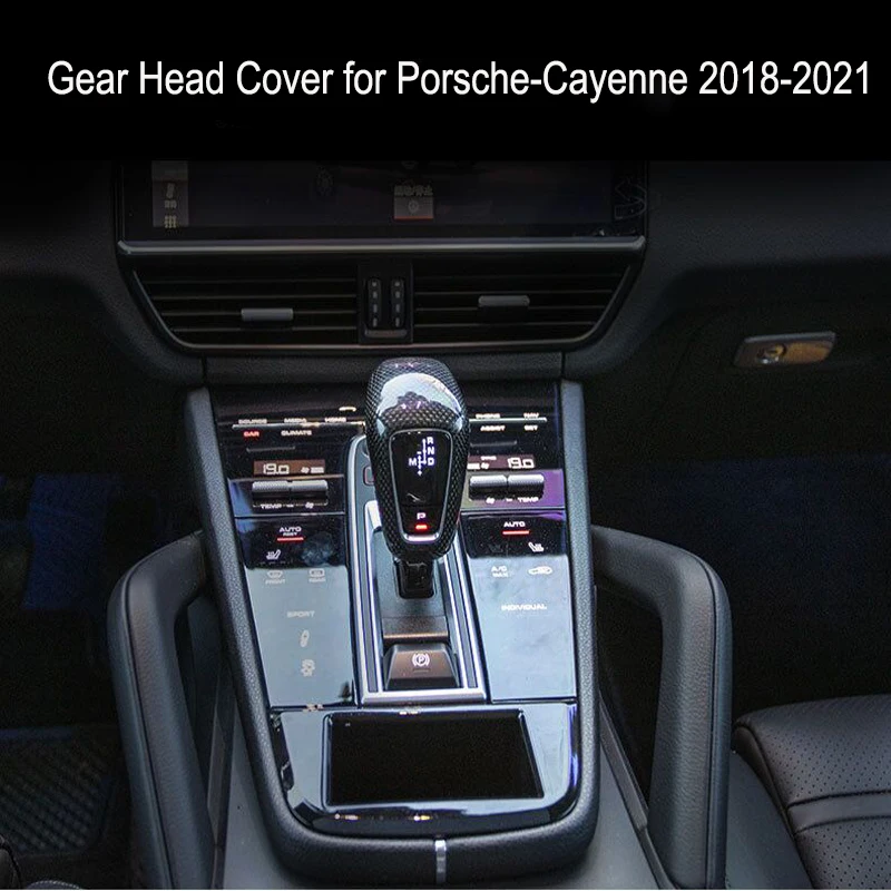 

Gear Head Knob Shift Cover Trim Shifter Lever Cover Replacement for Porsche-Cayenne 2018-2021