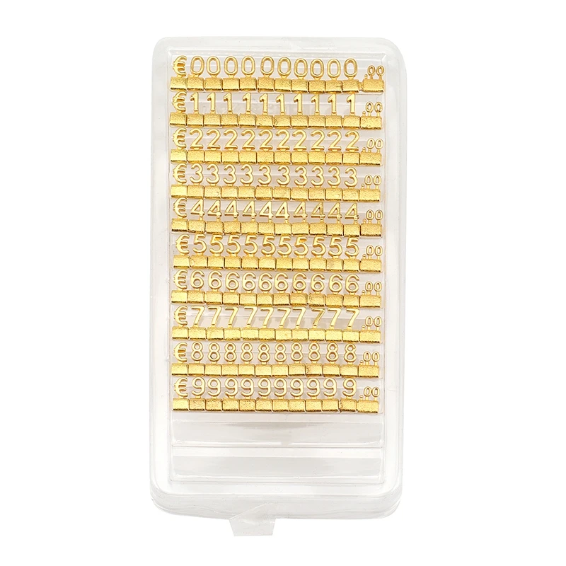 

10 Sets 3D Metal Shelves Adjustable Price Square Kit for Shop Display Jewelry Watch Shop Office Display Price Label Gold