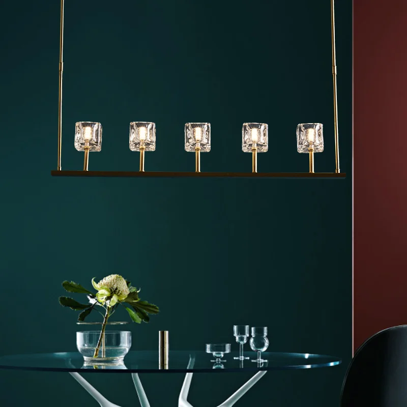 Современная роскошная хрустальная Золотая прямоугольная люстра светильник для