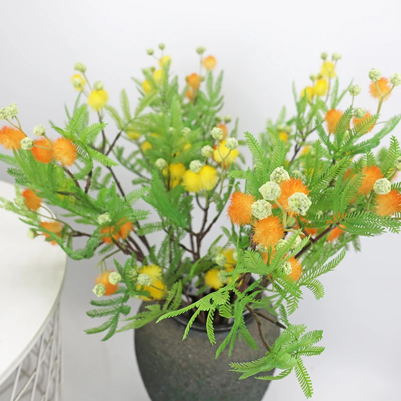 

Artificial flower fern leaf branch hair ball acacia dandelion home interior soft decoration floral Nordic pastoral decoration