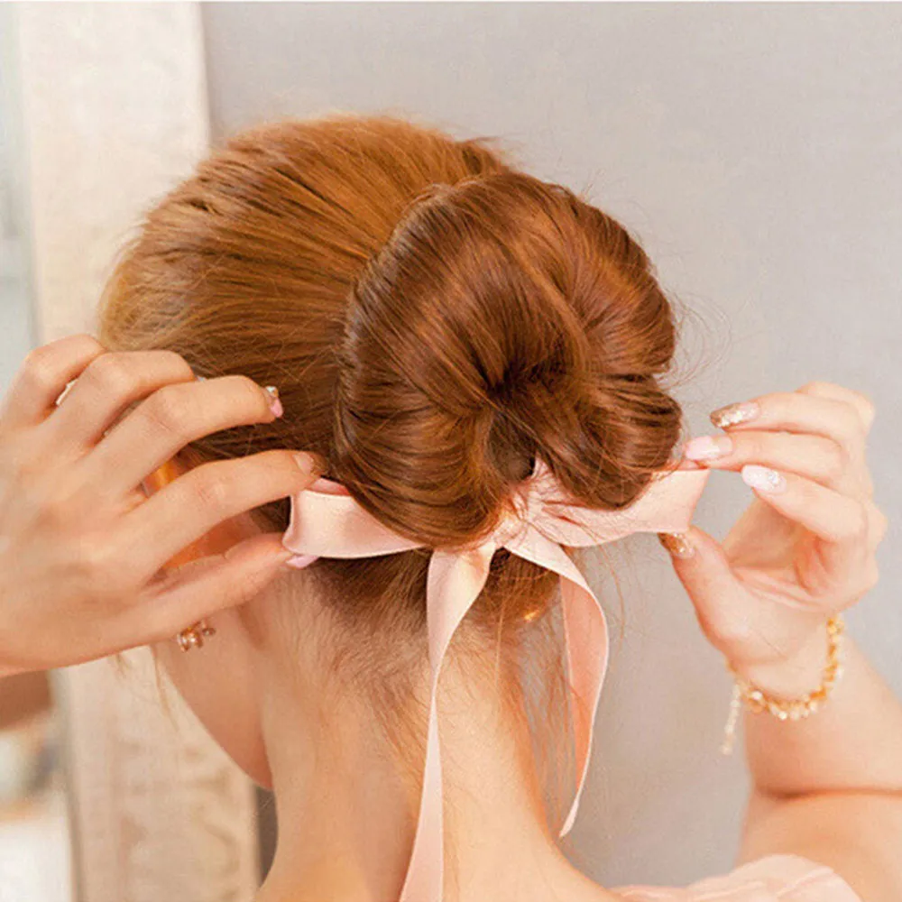 

Модные женские туфли магический инструмент губка грязный Donut прическа бантики головная повязка для волос