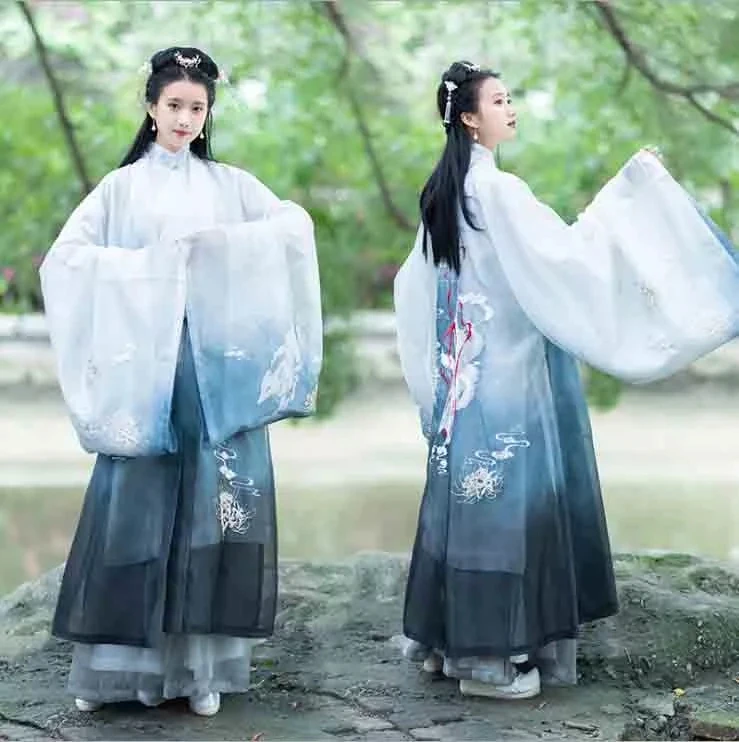 

Ancient Chinese Women Hanfu Vintage Outer Coats 3 Piece Set Role Play Female Carnival Halloween Cos Costume