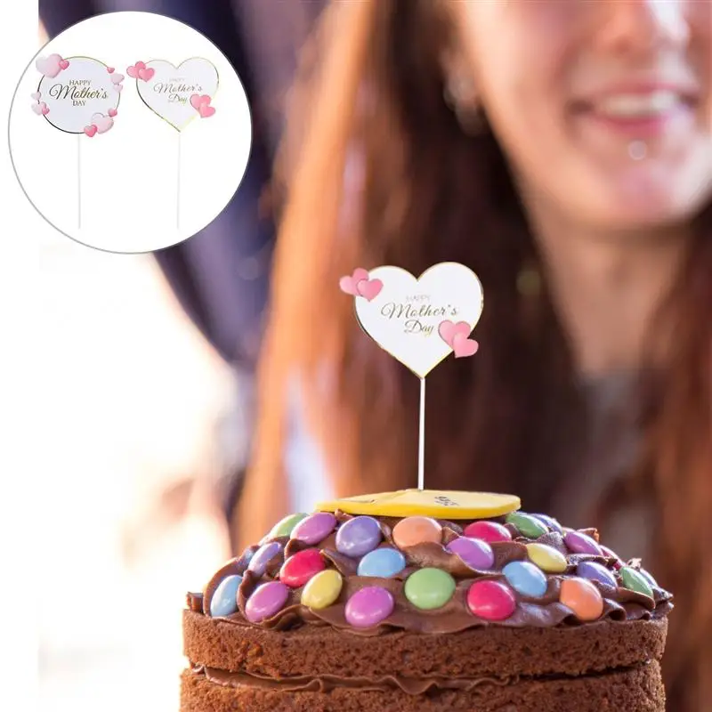 

20pcs Mother's Day Cake Topper Decor Unique Exquisite Baking Ornament Cake Topper Decor