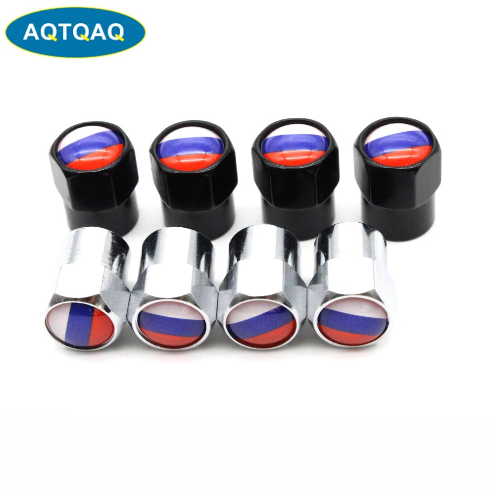 4 шт./компл. алюминиевый сплав/медь Российский национальный флаг крышка на