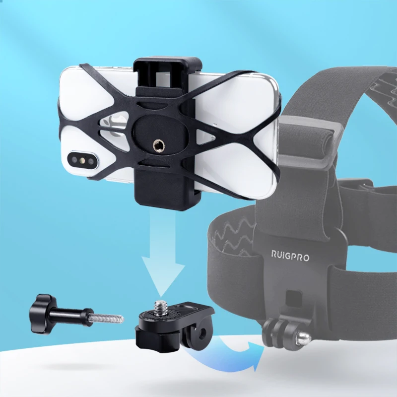 phone head mount gopro strap for iphone samsung galaxy note all smartphones universal adapter connect the clip chest strap free global shipping