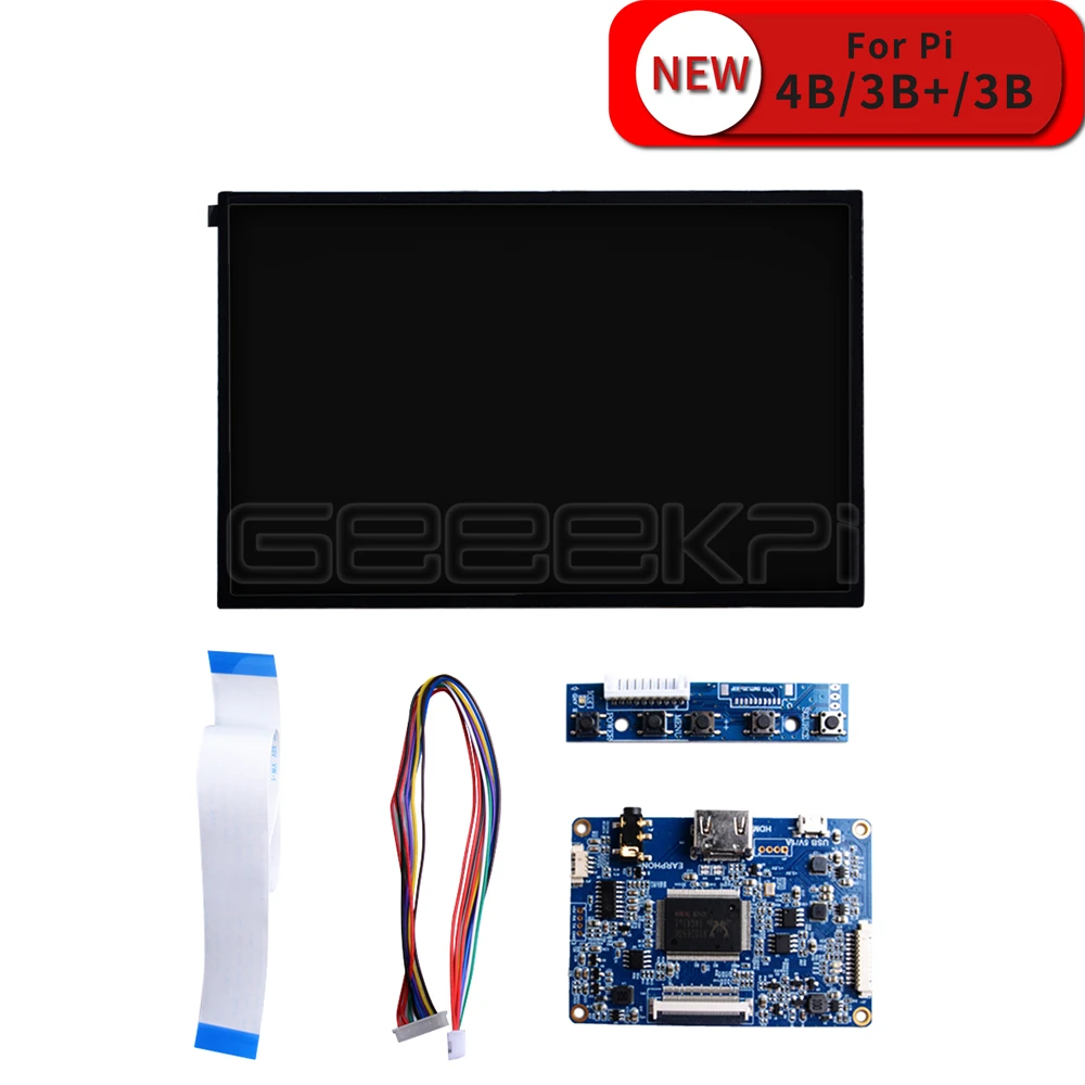 ЖК-экран GeeekPi 10 1 дюйма 1280*800 комплект для сборки HDMI монитор TFT ЖК-дисплей 5 в а Raspberry