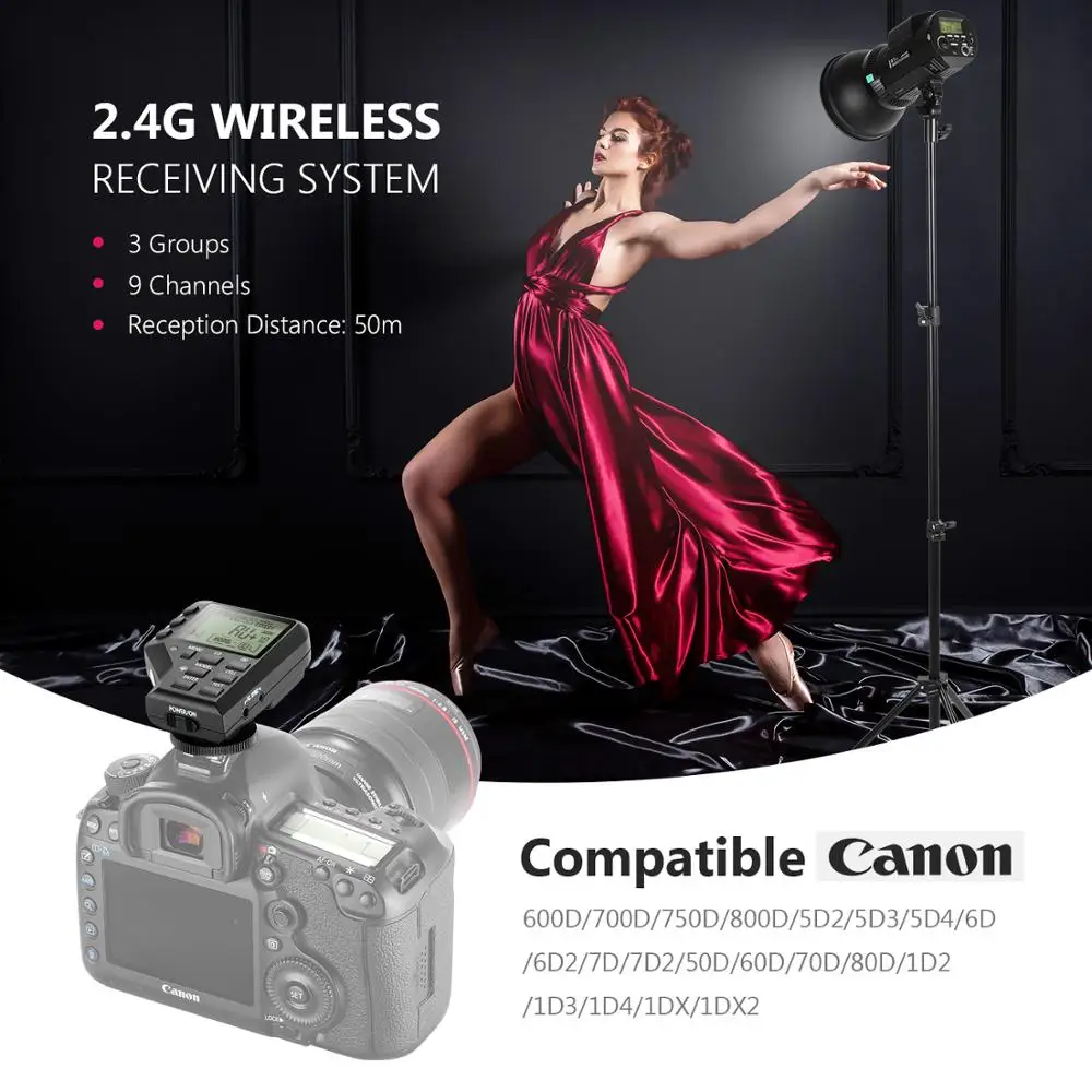 Neewer i6T EX 600W 2,4G ttl Studio Strobe 1/8000 HSS вспышка моносвет совместима с Canon, беспроводной триггер/моделирующая лампа/Recycl