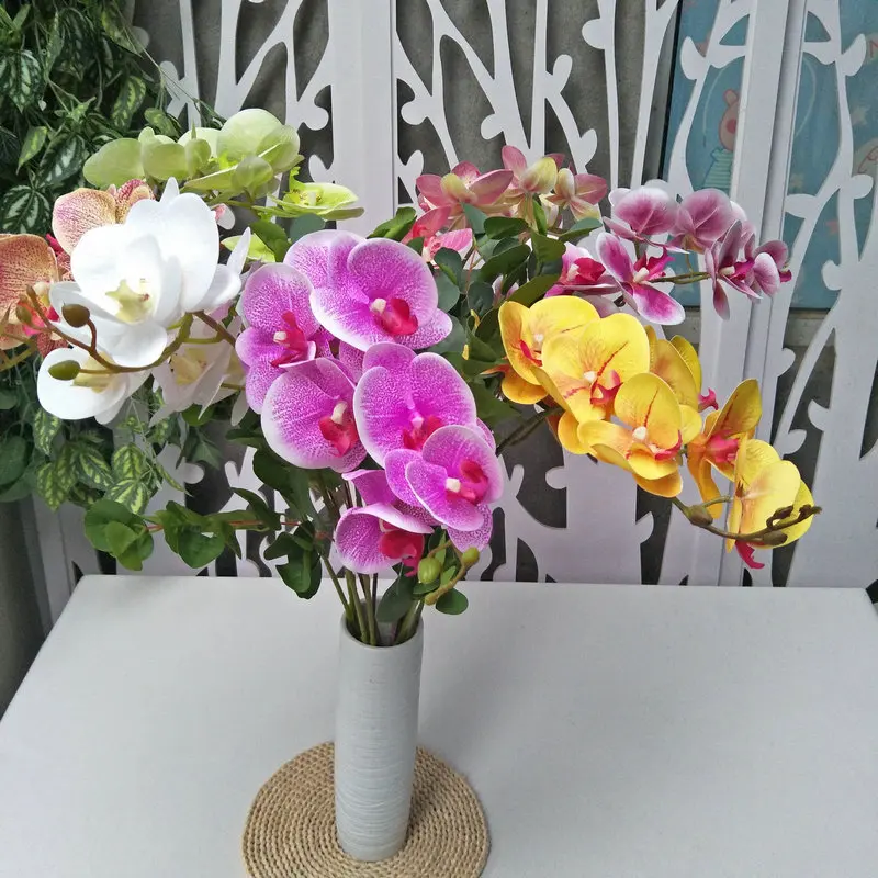 

Artificial Flower 7 9 Head Simulation Butterfly Orchid 3D Print Home Wedding Party Christmas Nordic Decor Center pieces