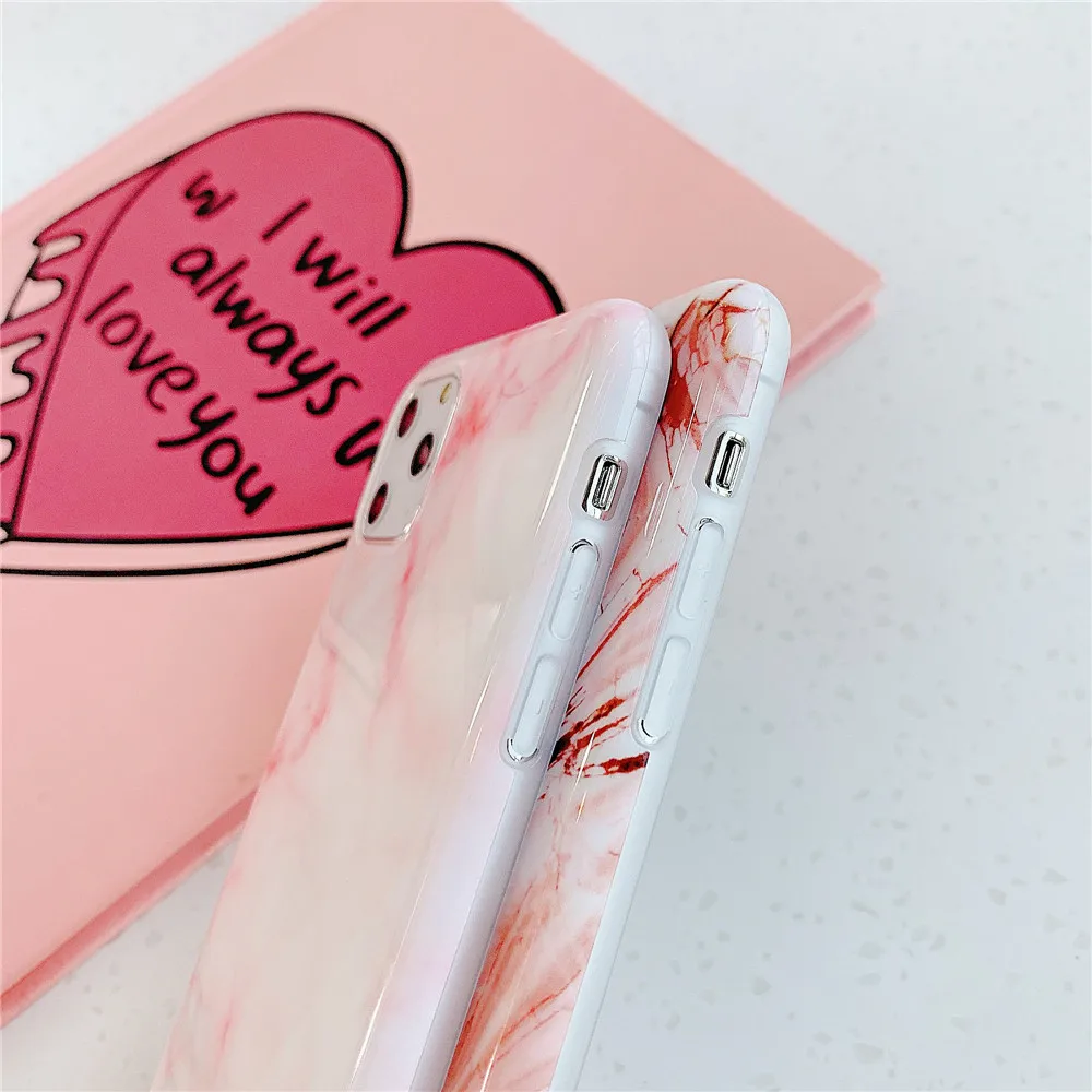 Мраморный чехол для Coque iphone 11 Pro Max X XR XS из мягкого ТПУ задняя крышка телефона