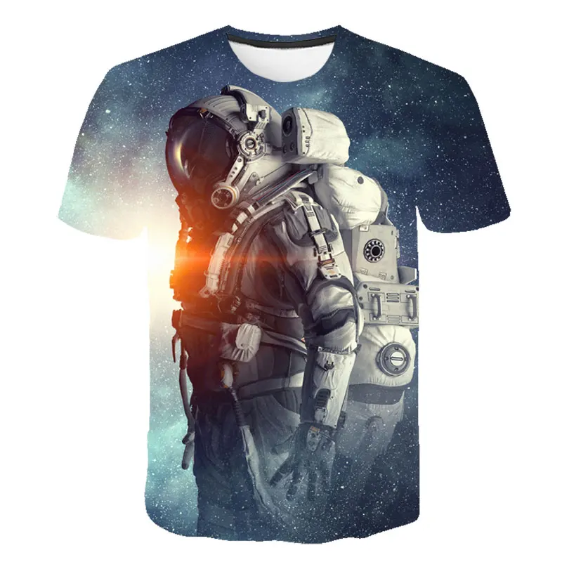 

2021 Summer Men's T-shirt Armstrong Space Suit 3D Printed Short-sleeved Casual T-shirt Harajuku Style T-shirt Streetwear Shirt