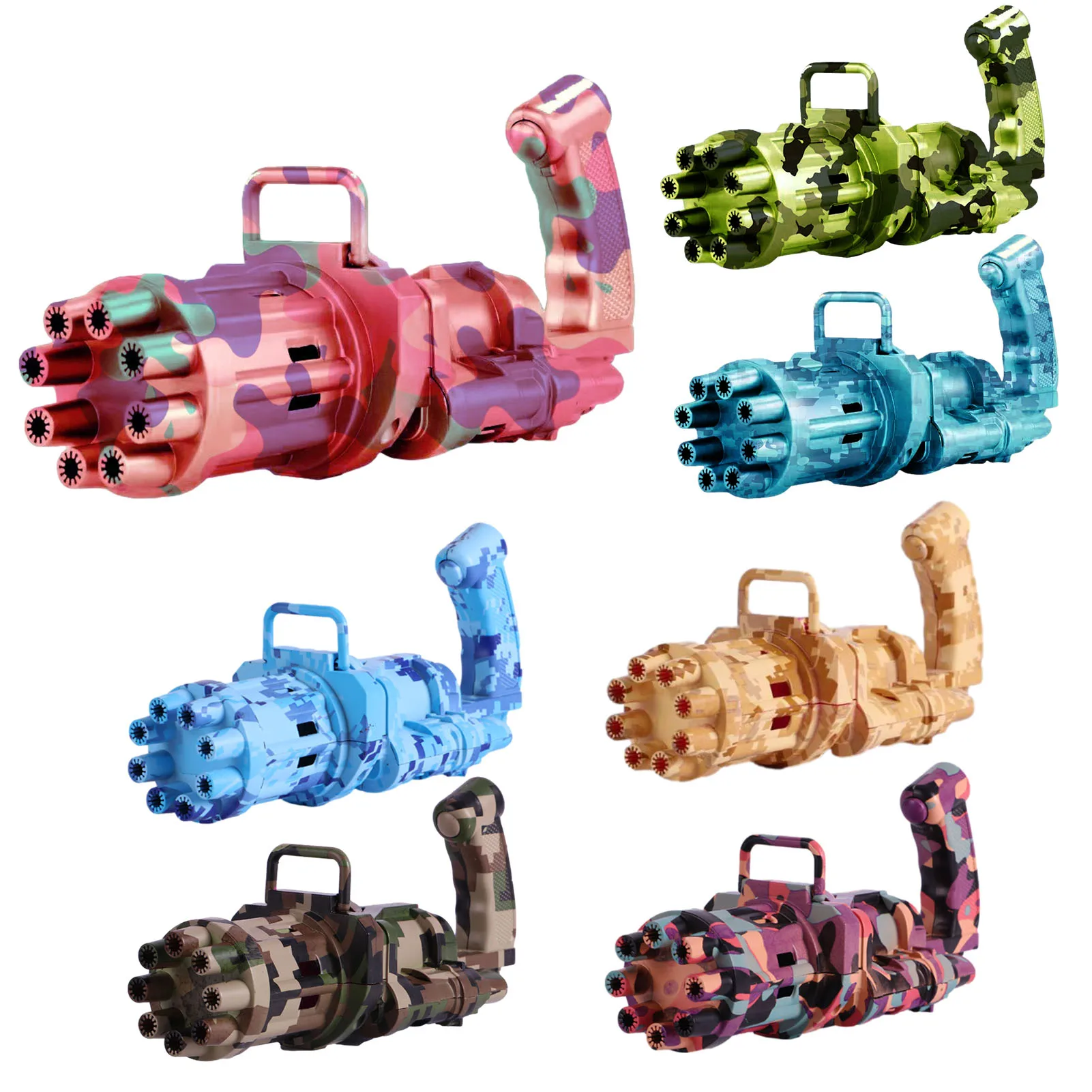 

Electric Gatling Bubble Toy Gun Automatic Bubble Blowing Machine With Fan Summer Outdoor Kid Party Gift