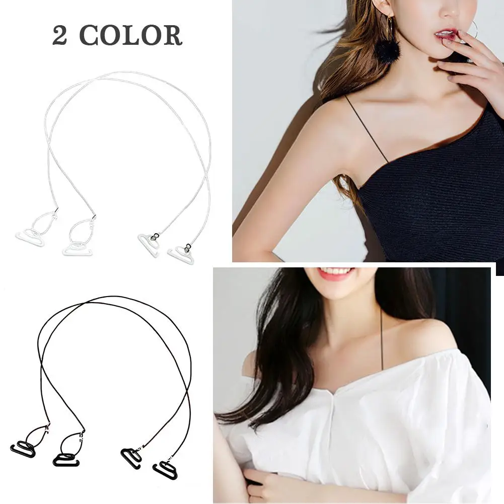 

Invisible Underwear Shoulder Strap Transparent Double Shoulder Bra Strap with Wide Buckle Non-slip Silicone Strong Thin Strap