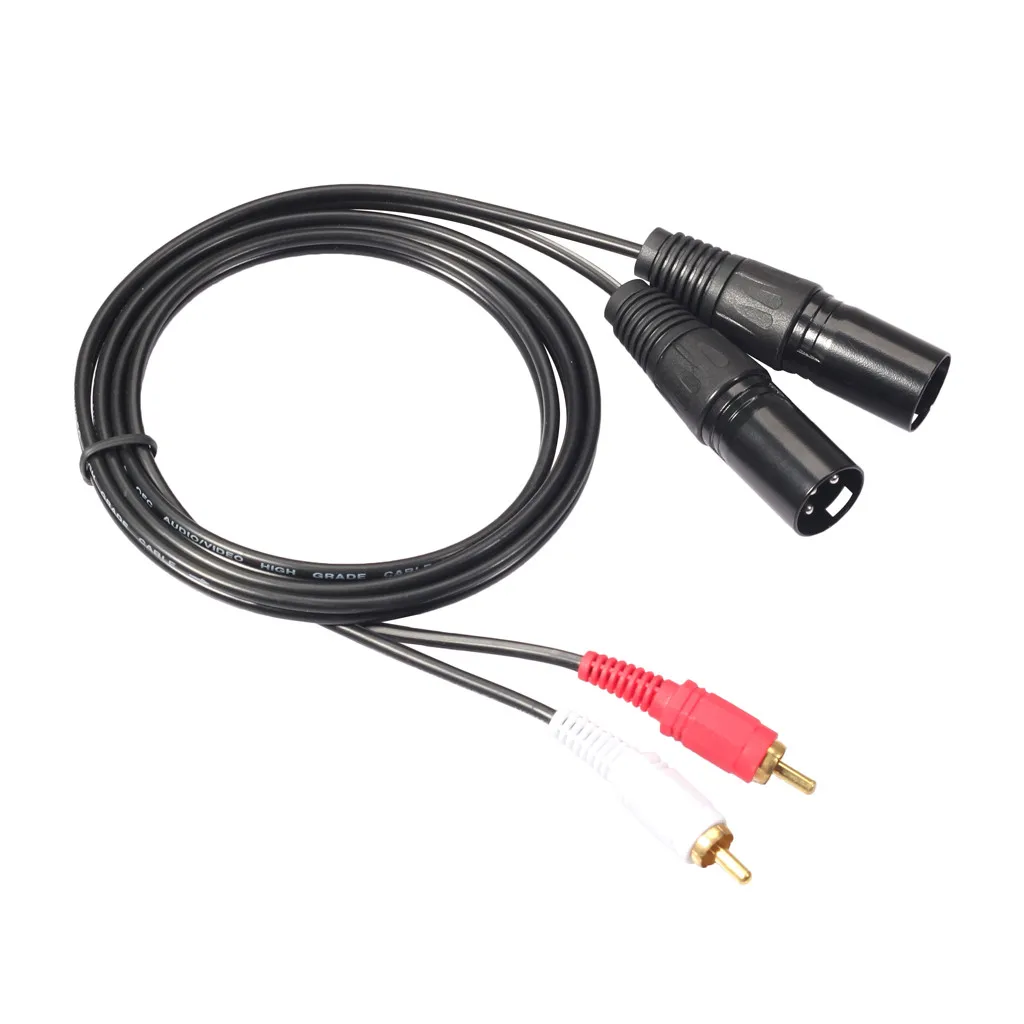 Двойной RCA штекер на двойной XLR папа 3 Pin Amp миксер Микрофон Кабель 1 5 м аудио кабель