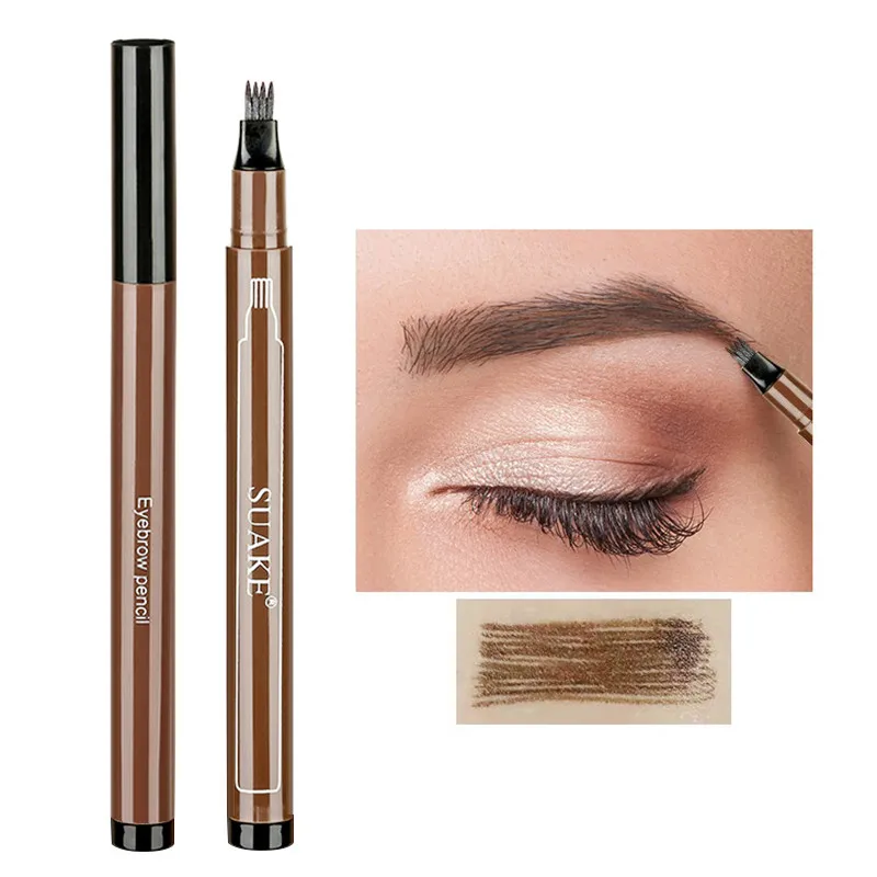 1 Pcs Microblading Eyebrow Pen 4 Fork Waterproof Tattoo Pencil Long Lasting Wild Brow Dye Tint Makeup Cosmetic TSLM2 | Красота и